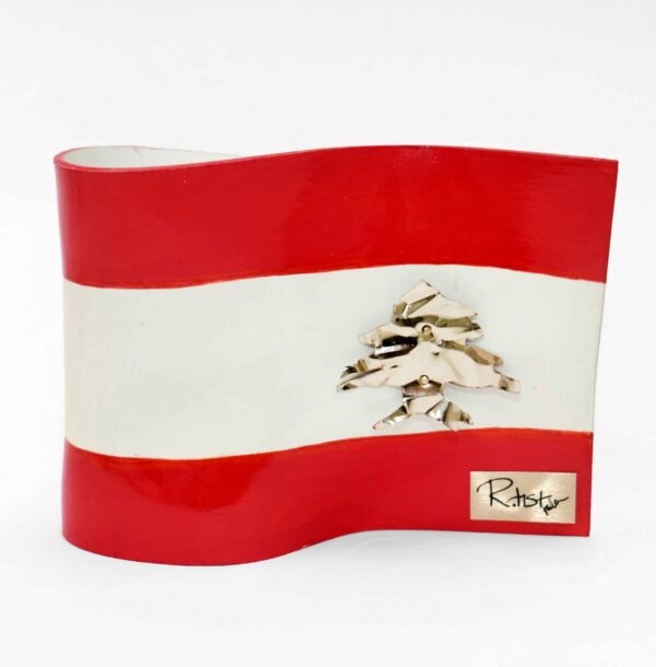 lebanon flag silver