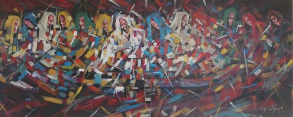 PIC011 Divine Supper 1 – Original Acrylic Painting on convas 170x70cm 3500$