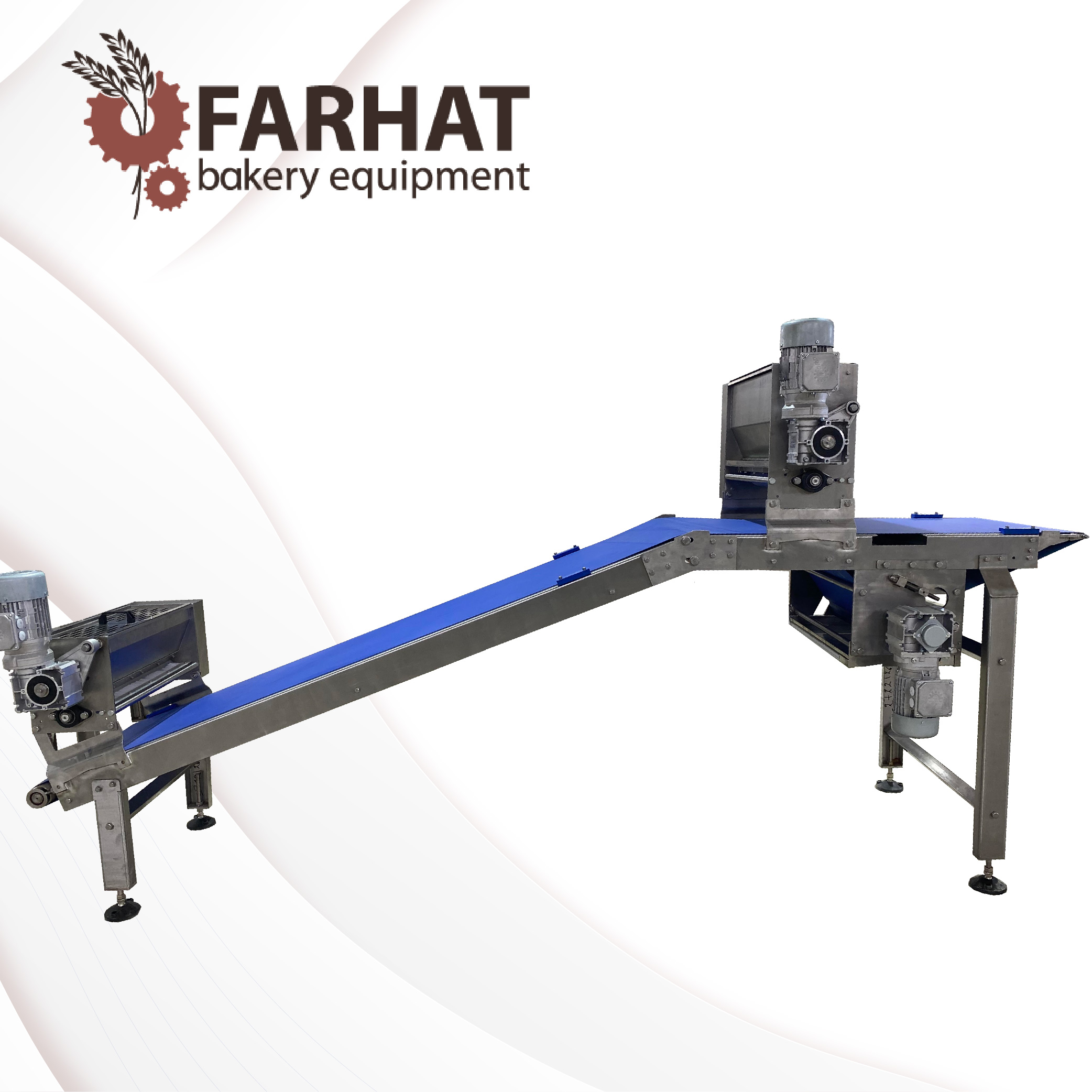 Dough Conveyor With Flour Dusters