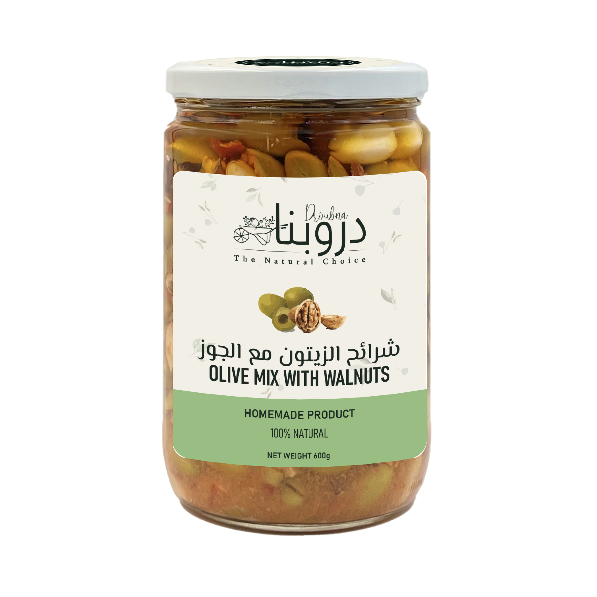 Olive mix w walnuts 600g Front