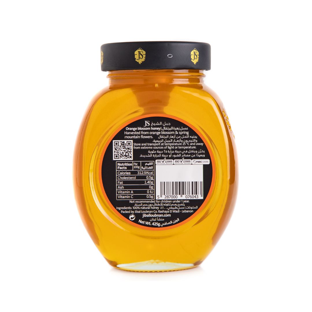 JS – Orange Blossom Honey 425 gr. Back