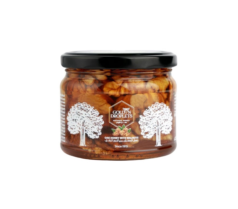 Golden Droplets Oak Honey With Walnuts